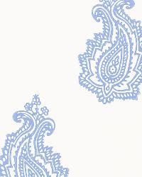 MADRAS PAISLEY DELFT by  Schumacher Wallpaper 