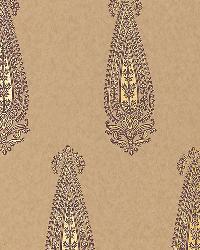 KATARA PAISLEY AUBERGINE & GILT by  Schumacher Wallpaper 