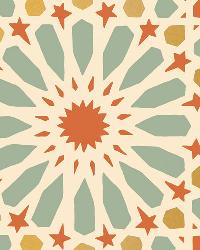 NASRID PALACE MOSAIC PERSIMMON by  Schumacher Wallpaper 