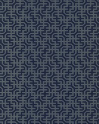 Dynastic Lattice Wallpaper Navy by   