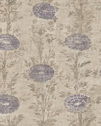 French Marigold Wallpaper Tan  Purple by   