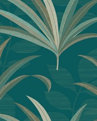El Morocco Palm Wallpaper Blues by   