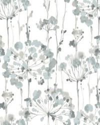 Flourish Wallpaper Blue Gray by   