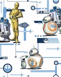 Star Wars The Rise of Skywalker Droids Wallpaper Blue Gold by   