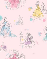 Disney Princess Pretty Elegant Wallpaper Pink by   