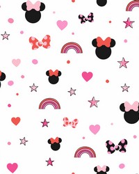 Disney Minnie Mouse Rainbow Wallpaper Red by   