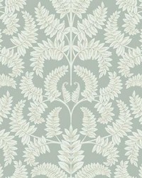 Royal Fern Damask Wallpaper Green by   