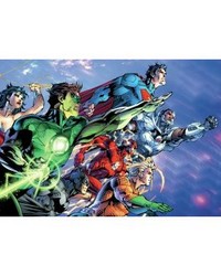 JUSTICE LEAGUE XL CHAIR RAIL PREPASTED MURAL 6 X 10.5  ULTRASTRIPPABLE by   