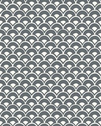 Stacked Scallops Wallpaper Grey by   