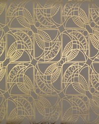 Cartouche Wallpaper Khaki Gold by   