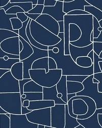 Robotics Peel and Stick Wallpaper Navy by  York Wallcovering 