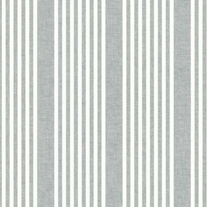 York Wallcovering French Linen Stripe Peel and Stick Wallpaper Gray