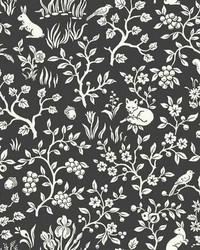 Magnolia Home Fox & Hare Peel and Stick Wallpaper Black by   