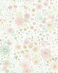 Posey Sidewall Peel and Stick Wallpaper Pastels by  York Wallcovering 