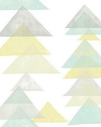 Triangles Peel and Stick Wallpaper Aqua Yellow by  York Wallcovering 