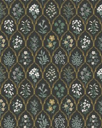 Hawthorne Wallpaper Black Cream by   