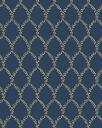 Laurel Wallpaper Navy by   