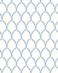 Laurel Wallpaper Blue White by   