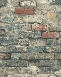 BRICK ALLEY PEEL  STICK WALLPAPER by  Roommates 