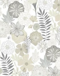 PERENNIAL BLOOMS PEEL  STICK WALLPAPER by  Roommates 