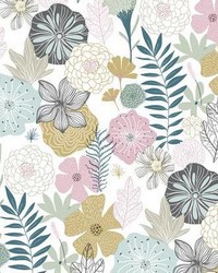 PERENNIAL BLOOMS PEEL  STICK WALLPAPER by  Roommates 