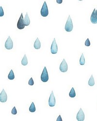 CLARA JEAN RAINDROPS PEEL  STICK WALLPAPER by  Roommates 