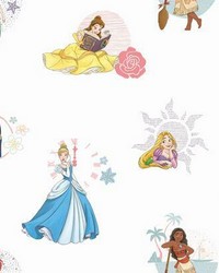 DISNEY PRINCESS POWER PEEL  STICK WALLPAPER by  Roommates 