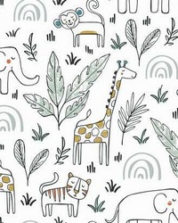 JUNGLE MENAGERIE PEEL  STICK WALLPAPER by  Roommates 