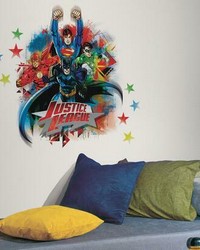 JUSTICE LEAGUE PEEL  STICK GIANT WALL DECALS by   