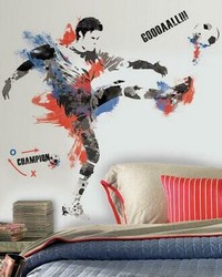 MENS SOCCER CHAMPION PEEL AND STICK GIANT WALL DECALS by  Roommates 