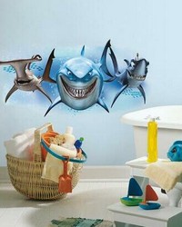 FINDING NEMO SHARKS PEEL AND STICK GIANT WALL DECALS by   