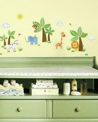 JUNGLE FRIENDS PEEL AND STICK WALL DECALS by  Roommates 