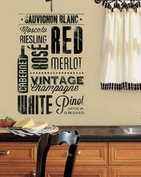 WINE LOVERS PEEL AND STICK WALL DECALS by  Roommates 