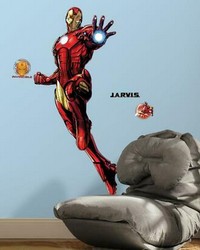 IRON MAN PEEL AND STICK GIANT WALL DECALS WITH GLOW by  Roommates 