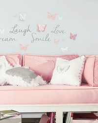 BUTTERFLY DREAM PEEL AND STICK WALL DECALS W  3D CUTOUT BUTTERFLIES by  Roommates 