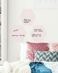 BLUSH BEAUTY DRY ERASE HEXAGON PEEL AND STICK WALL DECALS by  Roommates 