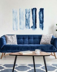 BLUE WATERCOLOR BRUSH STROKES PEEL AND STICK XL GIANT WALL DECALS by  Roommates 