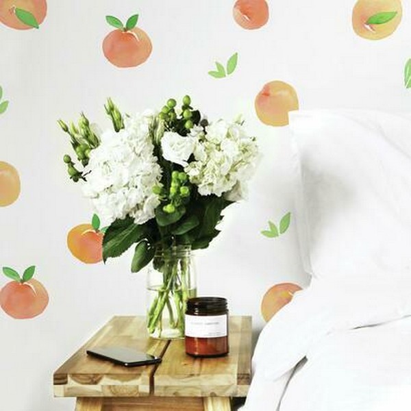 SWEET PEACHES PEEL AND STICK WALL DECALS Wallpaper