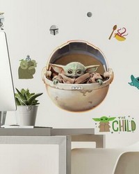 THE MANDALORIAN THE CHILD PAINTED PEEL AND STICK WALL DECALS by   