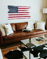 DISTRESSED AMERICAN FLAG GIANT PEEL AND STICK WALL DECALS by  Roommates 