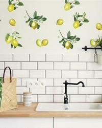 LEMON PEEL AND STICK GIANT WALL DECALS by  Roommates 