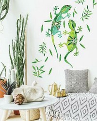 CATCOQ WATERCOLOR GECKOS PEEL AND STICK GIANT WALL DECALS by  Roommates 