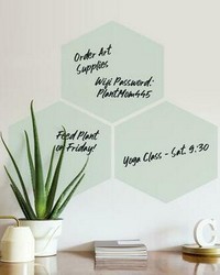 LIGHT SAGE HEXAGON DRY ERASE PEEL AND STICK WALL DECALS by  Roommates 