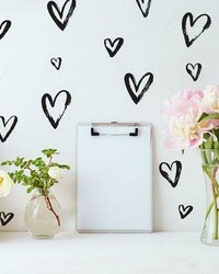 SKETCHY HEARTS PEEL AND STICK WALL DECALS by  Roommates 