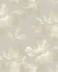 Midnight Blooms Wallpaper Gray by   