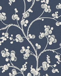 Dahlia Trail Wallpaper Navy by   