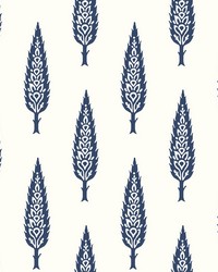 Juniper Tree Wallpaper Navy by   