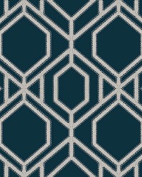 Sawgrass Trellis Wallpaper Navy by   