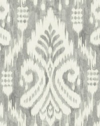 Hawthorne Ikat Wallpaper Gray by   