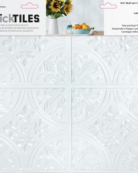 BRIGHT WHITE TIN TILE PEEL AND STICK BACKSPLASH by  Roommates 